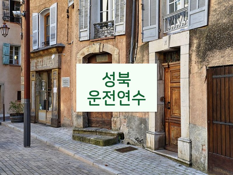 성북운전연수 후기