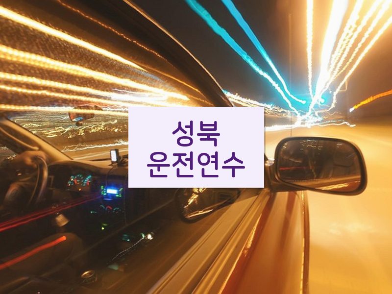 성북운전연수 후기