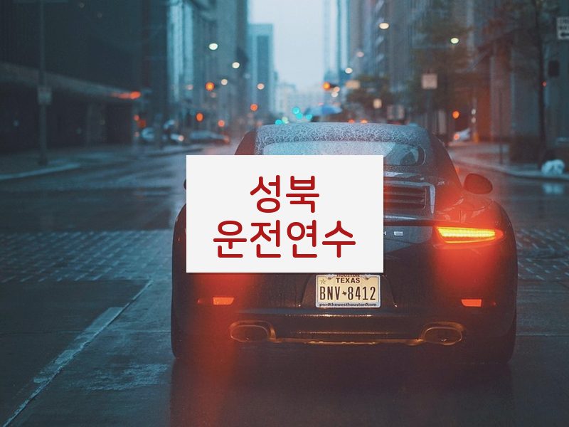 성북운전연수 후기