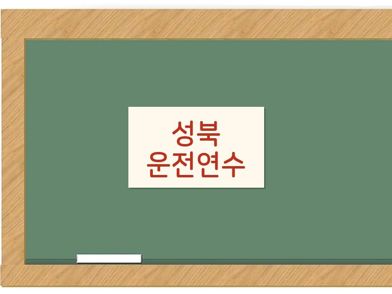 성북운전연수 후기