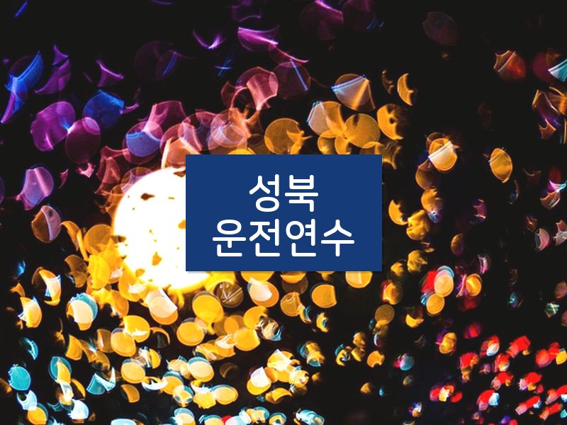 성북운전연수 후기