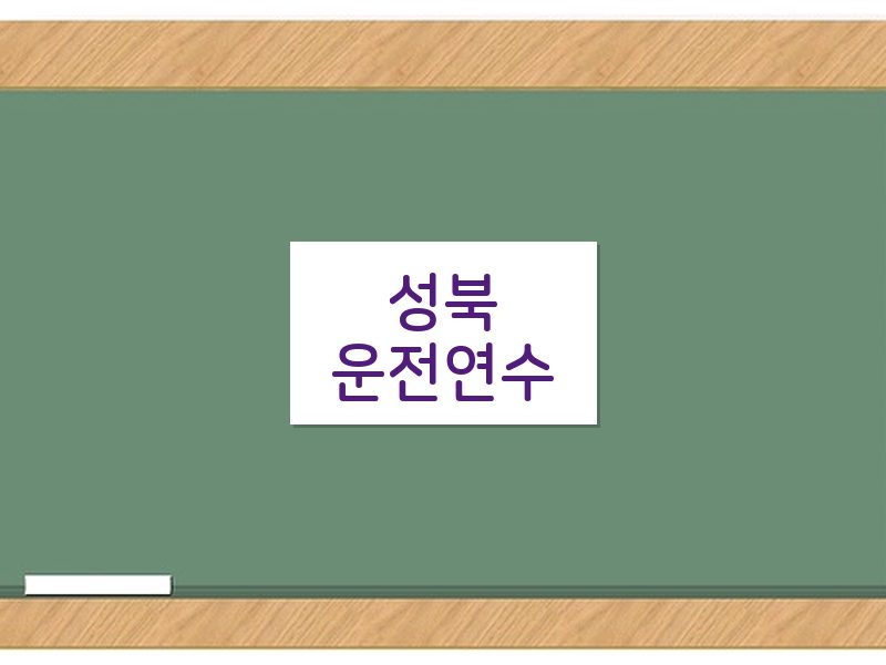 성북운전연수 후기