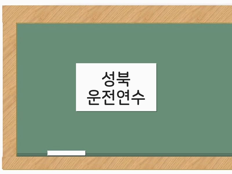 성북운전연수 후기