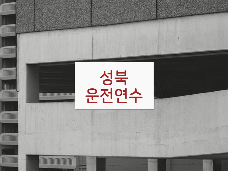성북운전연수 후기