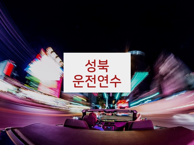 성북운전연수 후기