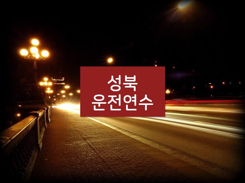 성북운전연수 후기