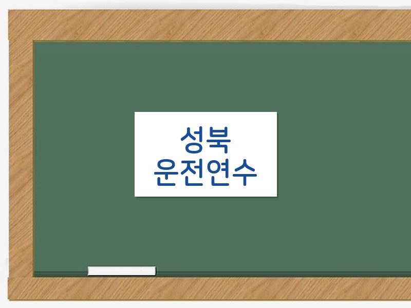 성북운전연수 후기