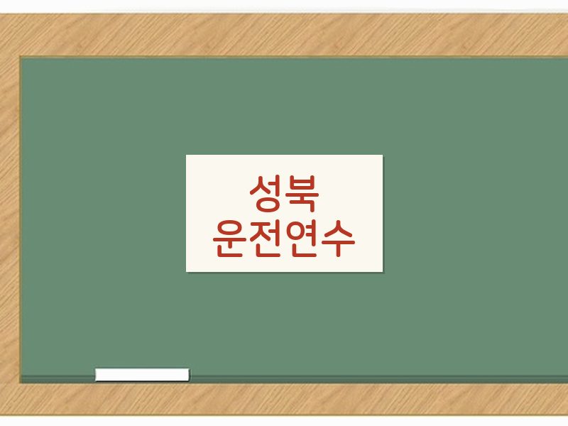 성북운전연수 후기