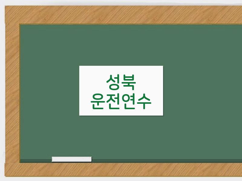 성북운전연수 후기