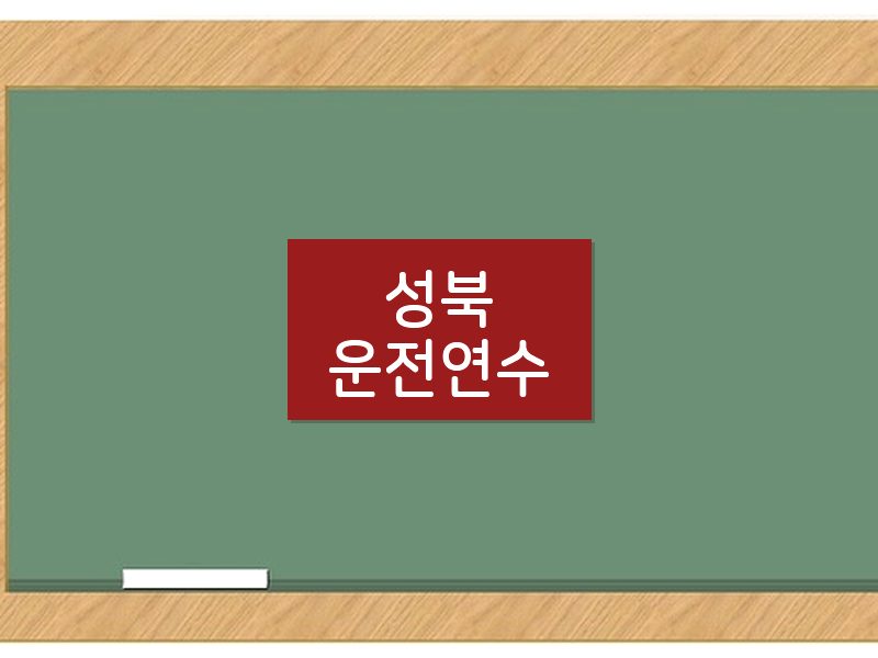 성북운전연수 후기