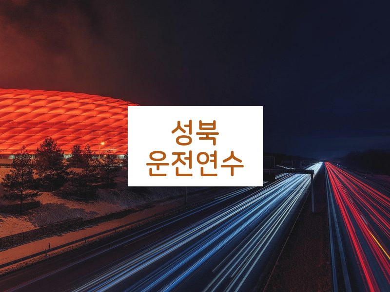 성북운전연수 후기