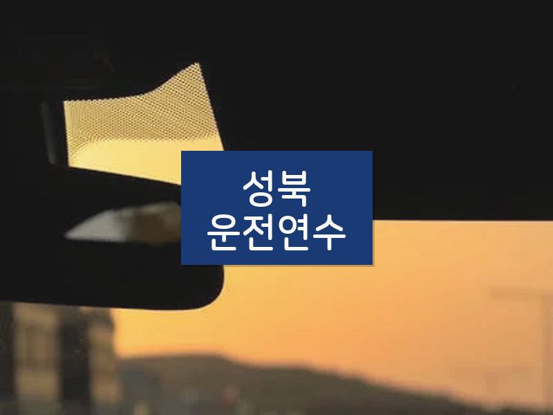 성북운전연수 후기