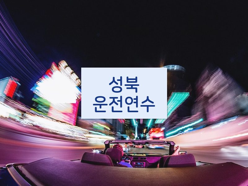 성북운전연수 후기