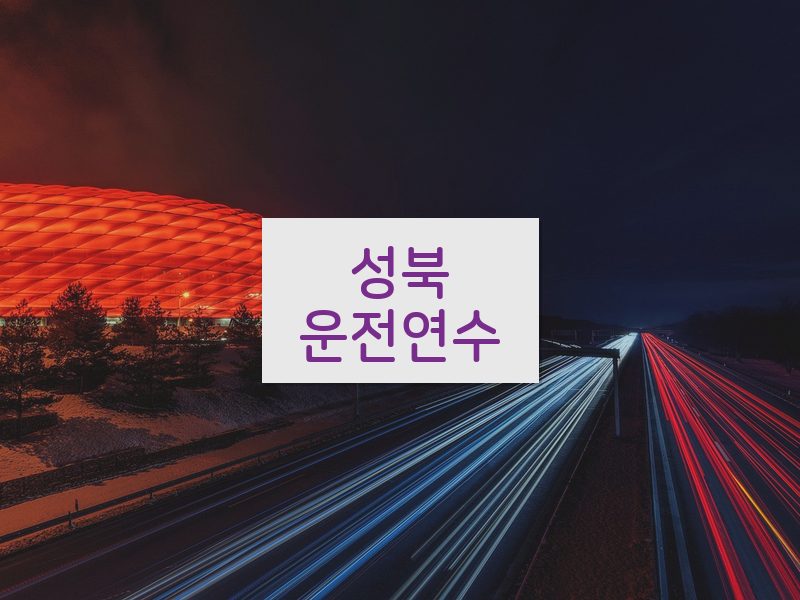 성북운전연수 후기