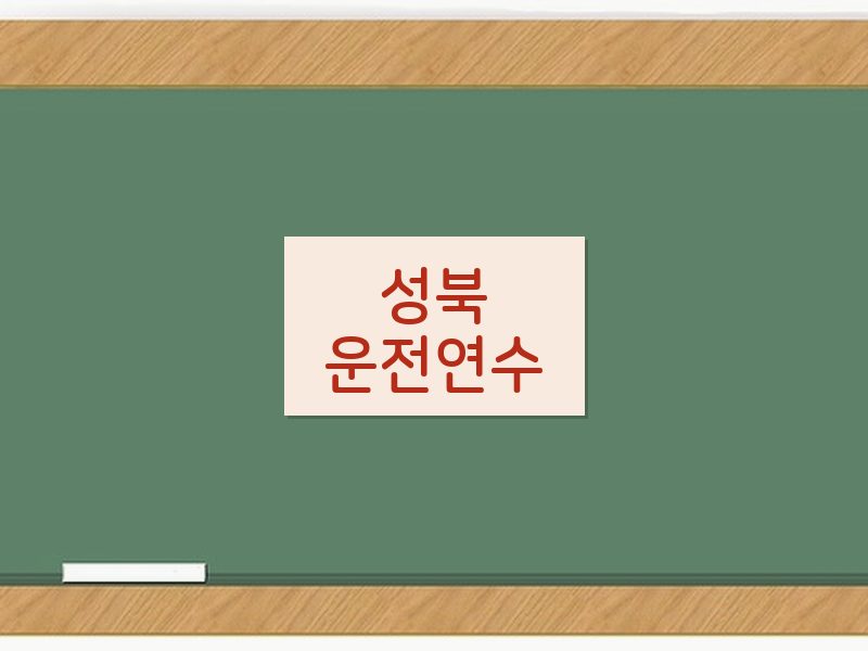 성북운전연수 후기