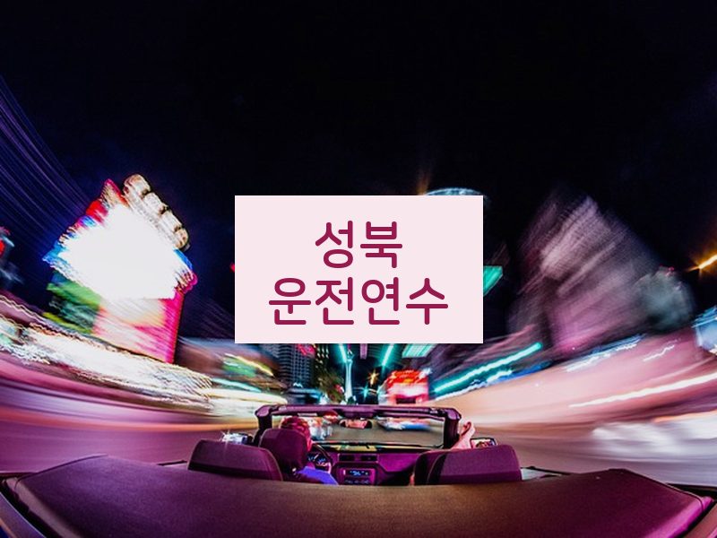성북운전연수 후기