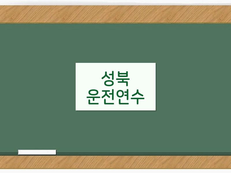 성북운전연수 후기