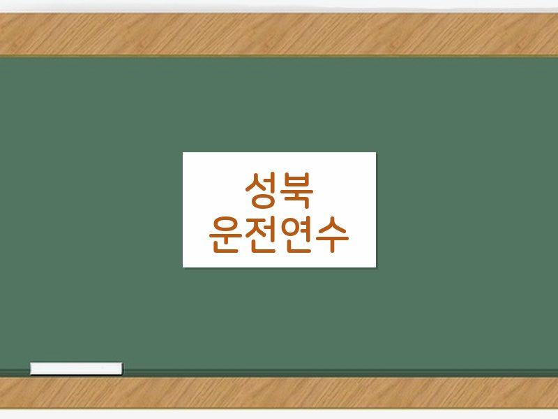 성북운전연수 후기
