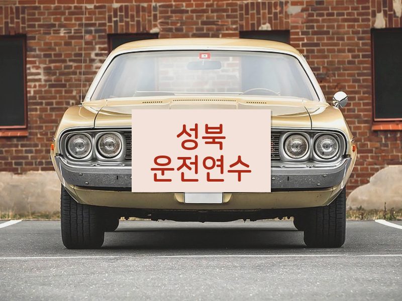 성북운전연수 후기