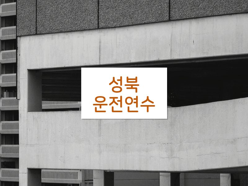 성북운전연수 후기