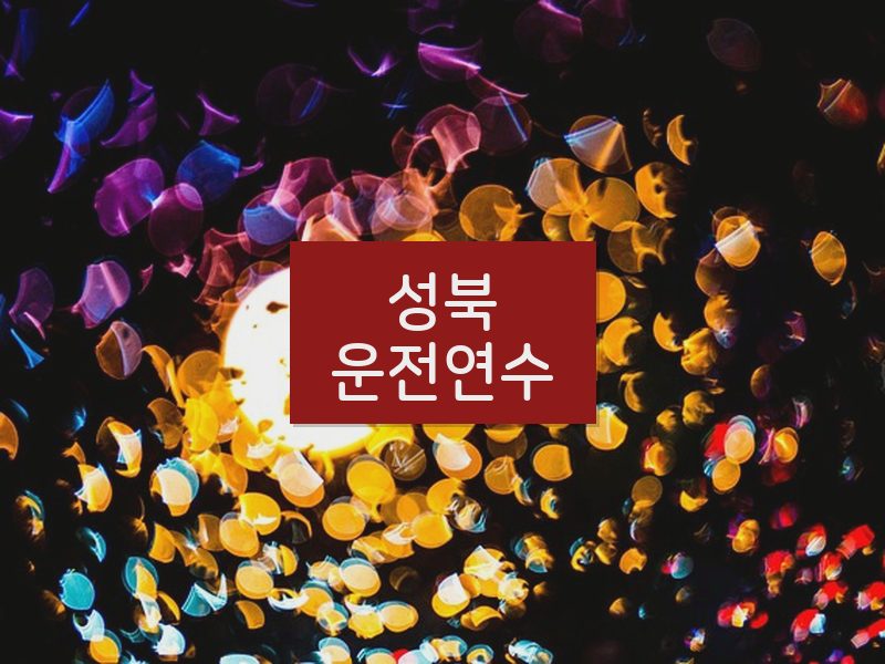 성북운전연수 후기