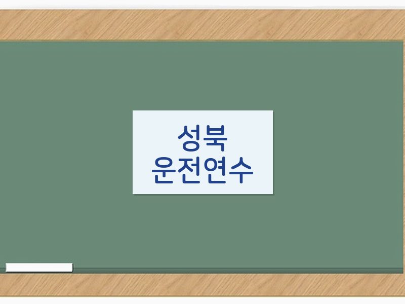 성북운전연수 후기