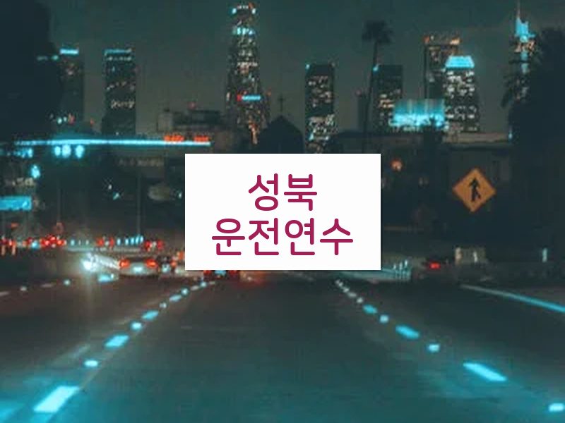 성북운전연수 후기