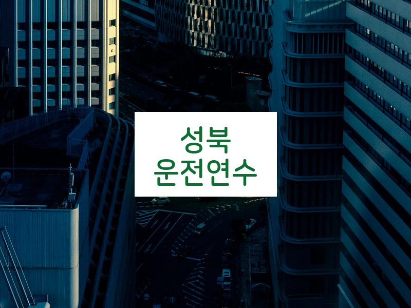 성북운전연수 후기