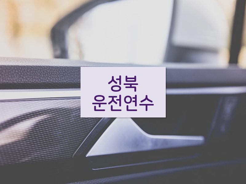 성북운전연수 후기