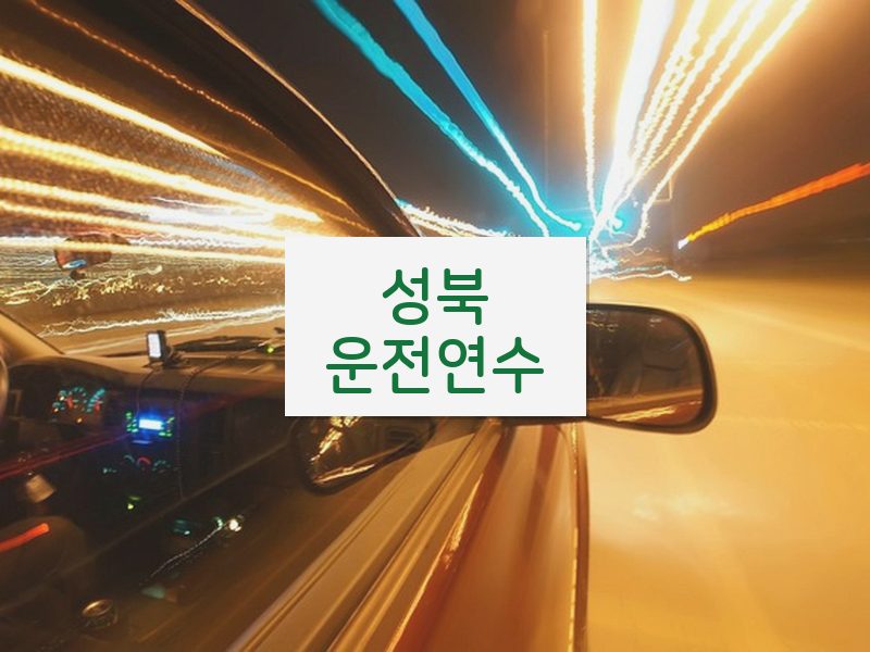 성북운전연수 후기