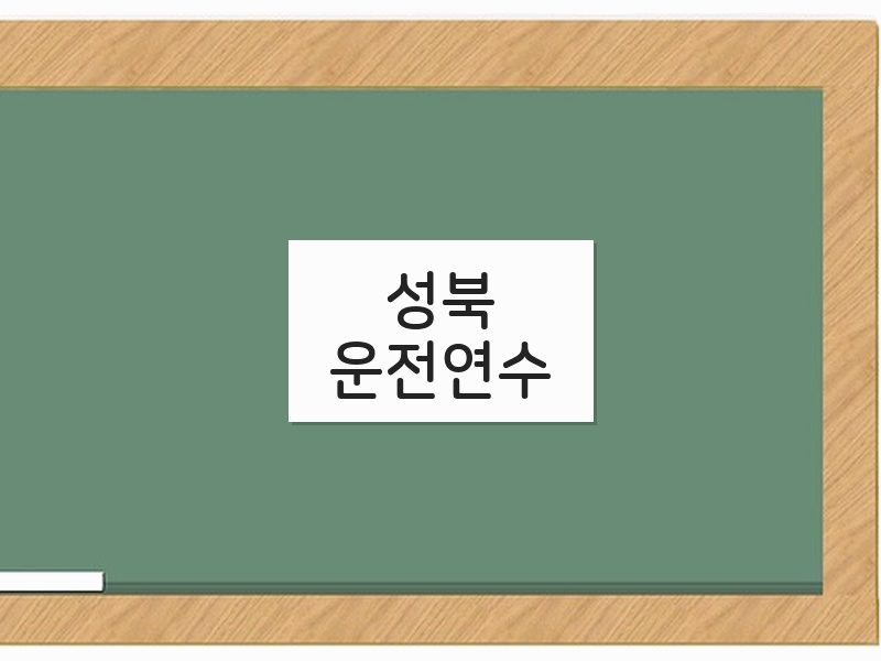 성북운전연수 후기