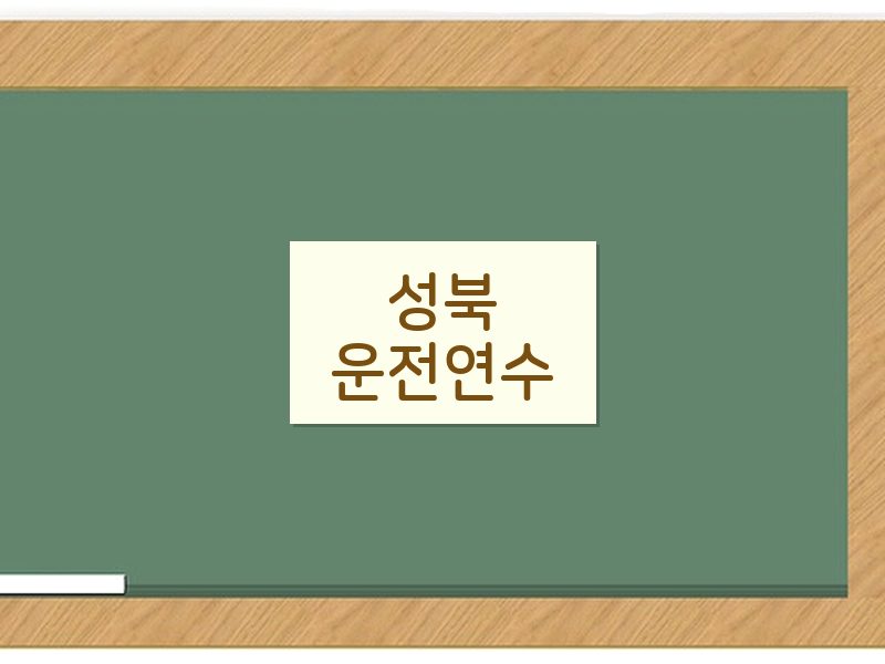 성북운전연수 후기