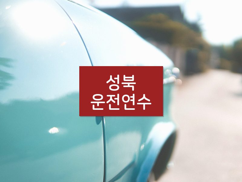 성북운전연수 후기