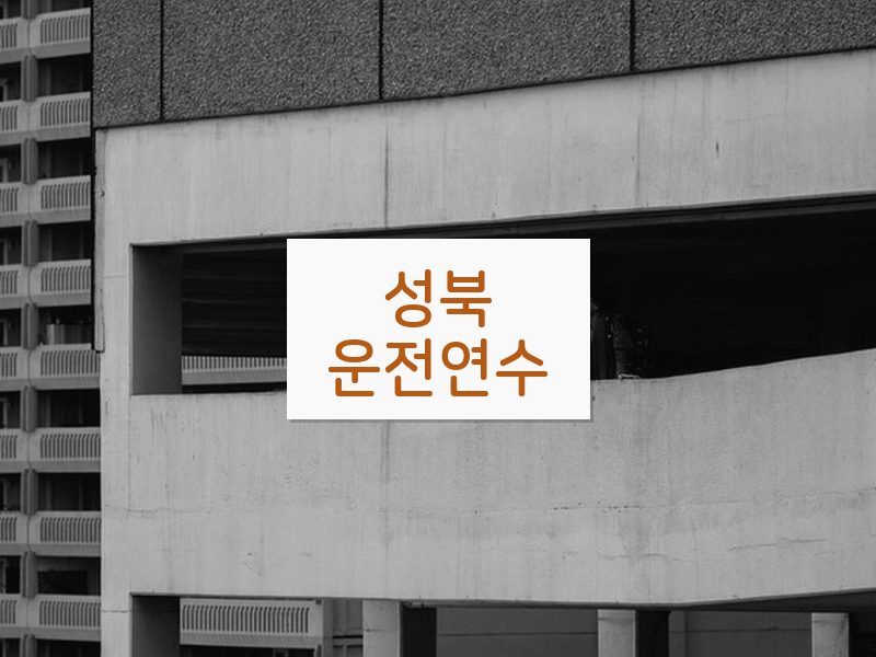 성북운전연수 후기
